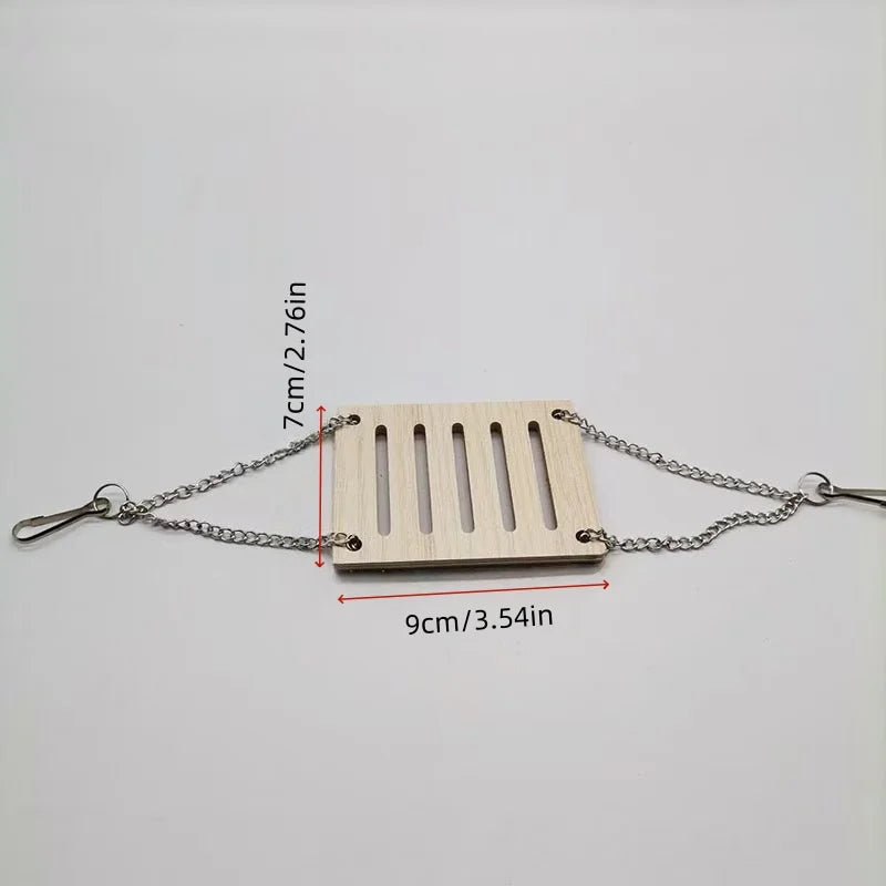 Bite resistant golden bear wooden toy swing seesaw rainbow house rainbow bridge hamster solid wood decoration home