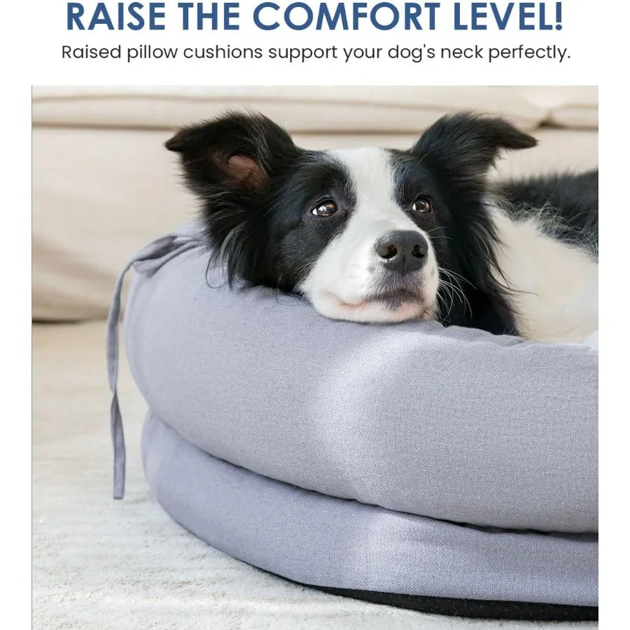 Orthopedic Dog Bed for Large Dogs Pet Sofa Bed with Egg Crate Foam 4Sided Bolster Removable Washable Cover AntiSlip Bm Large Gr