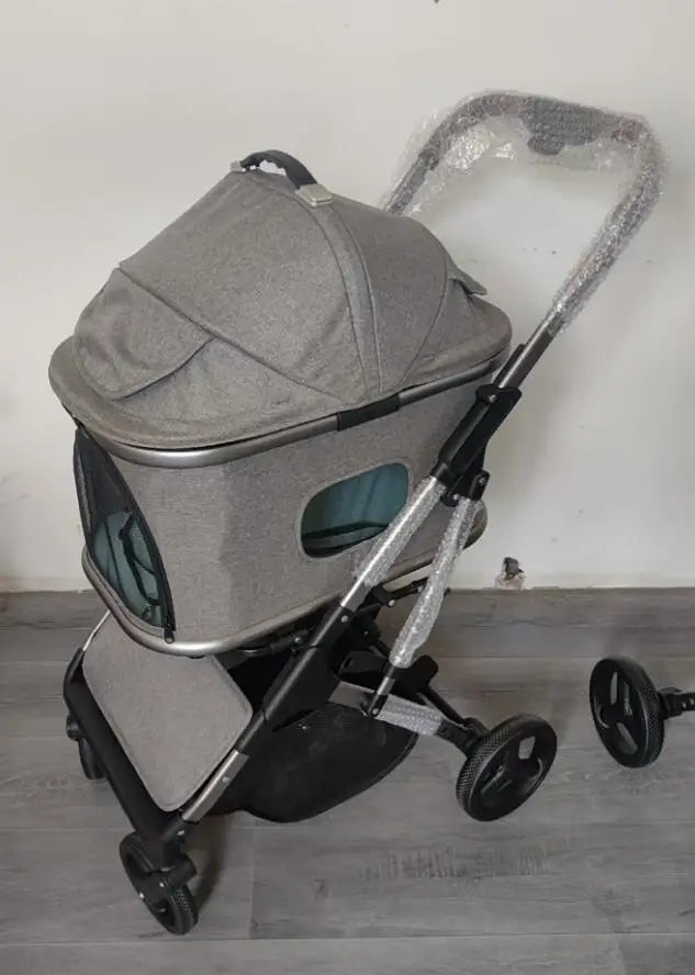 Pet Stroller for Dog & Cat, Pubby Stroller Upload to 55lbs,Dog Basket,Luxury Dog Stroller