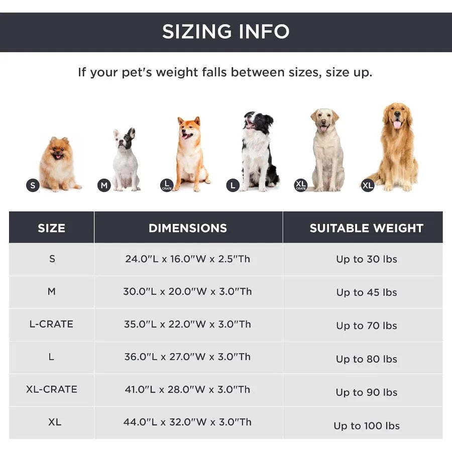 Washable Dog Beds Large Sized Dog 3 Inch Thick Up to 80lbs Pet Mat Pillows with Removable Washable Cover Ideal for Large Dogs i