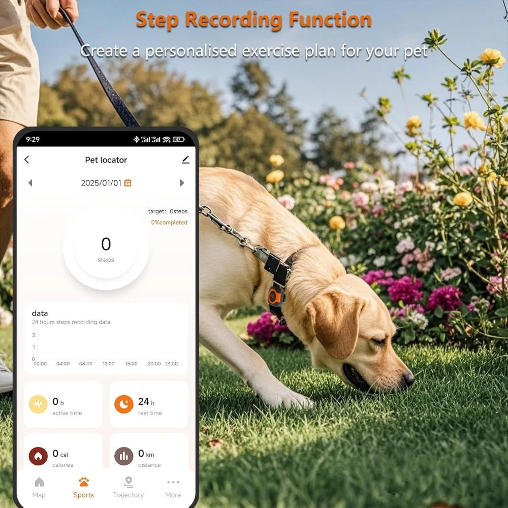 GPS Tracker Health Monitoring for Dogs, GPS Location & Smart Pet Activity Tracker, Works with Any Collar (Android and iOS Univer