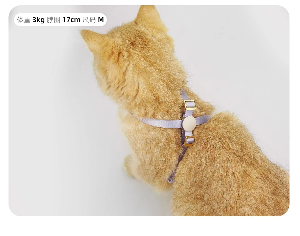 Cat Harness & Leash Set, X-Shape Escape Proof Outdoor Training Walking Vest Harness for Cats, Lightweight,Nylon Rope Small Dogs