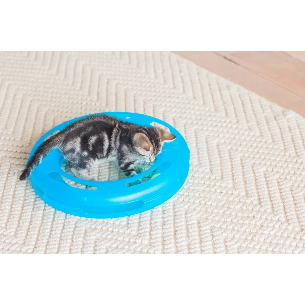 Crazy Circle Cat Toy Interactive Fun Exercise Boredom Buster Reloadable Catnip Ball Durable Lightweight Design Portable Washable