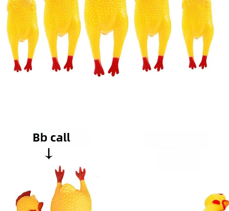 Squeaky Screaming Chicken Pet Toy Funny Molar Chew Rubber Toy Small Large DogPet Squeaker Chew Toys Funny Chicken Puppy1pcs