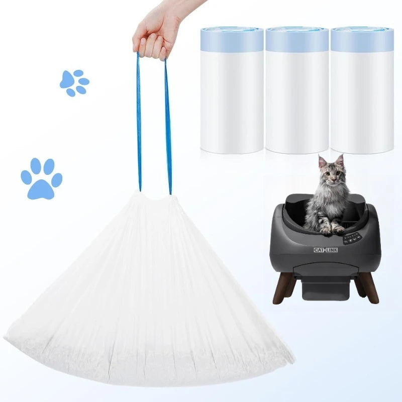 Cat Litter Box Liners for CATLINK Open-x No Sticky Residue Easy Clean Litter Box Accessory Trash Bags Poop Bag Size 67x40cm