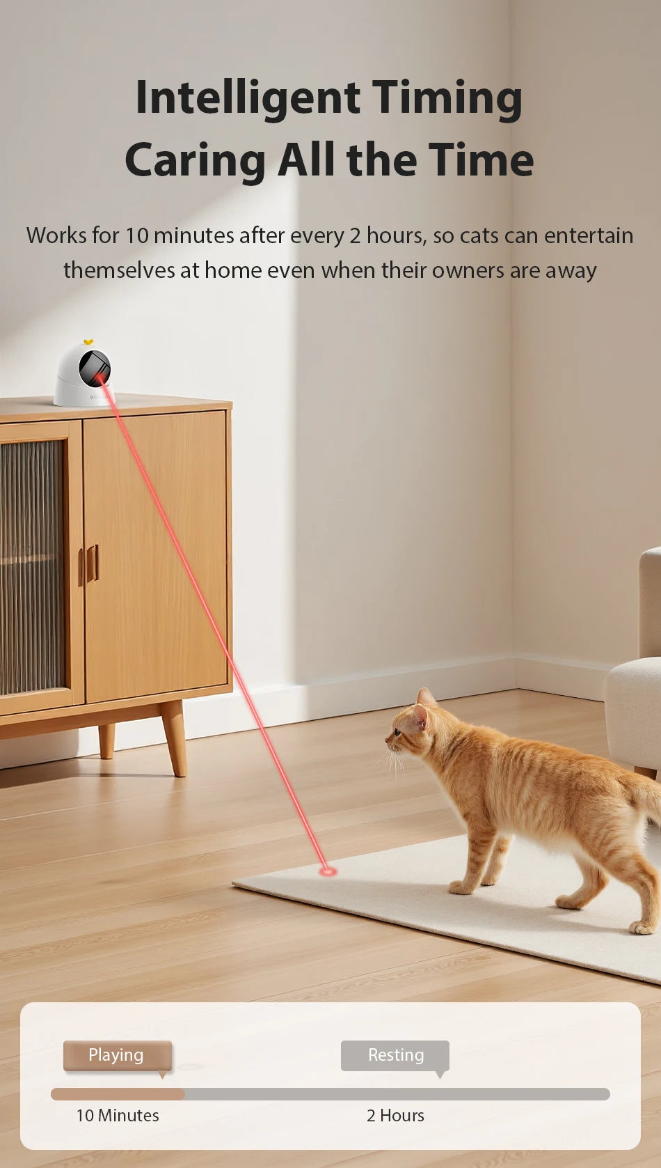 ROJECO Automatic Cat Laser Toy Interactive 360° Adjustable Electric Cat Toy For Kitty Dog Indoor Smart Teasing Laser Cat Toys