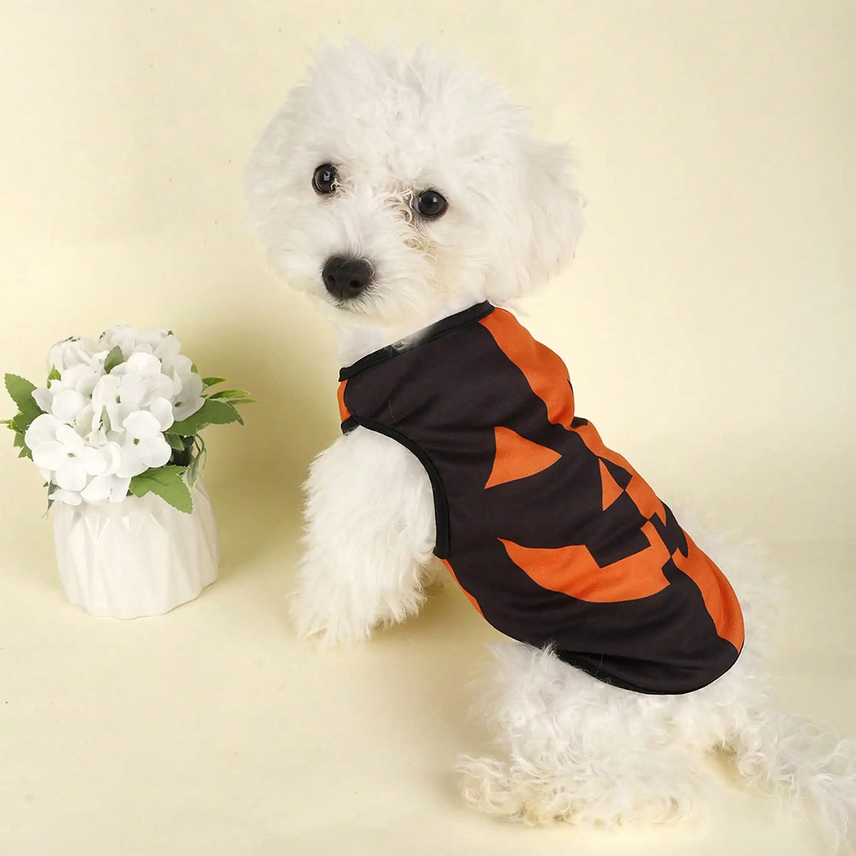 Dog Costume Funny Pumpkin Print Dog Shirt Holiday Apparel For Festival Party Events
