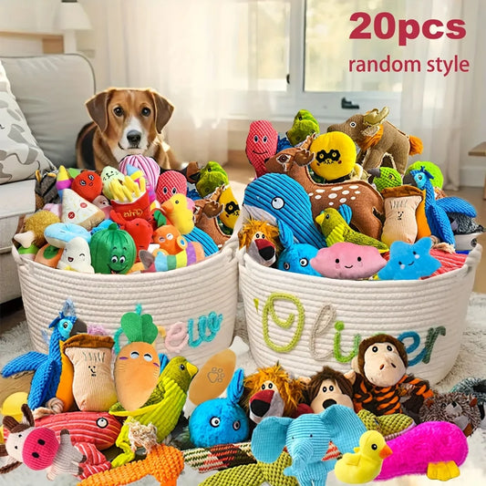 Plush Toy Set for Pets, Small Dog Squeaky Toy Gift Pack, Squeaks, Helps Chew and Clean Teeth, Relieves Boredom