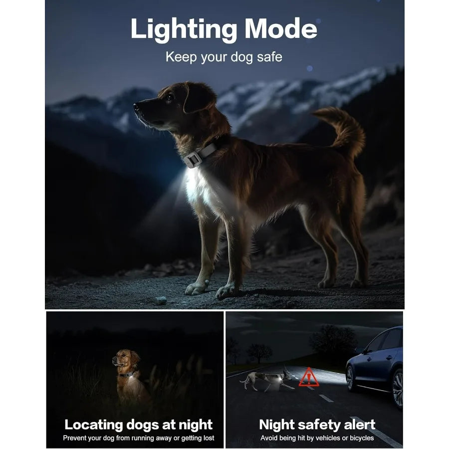 Dog Training Collar 4200FT Dog Collar with Remote for Small Medium Large Dogs LED Light Electric Collar with Beep Safe Static V