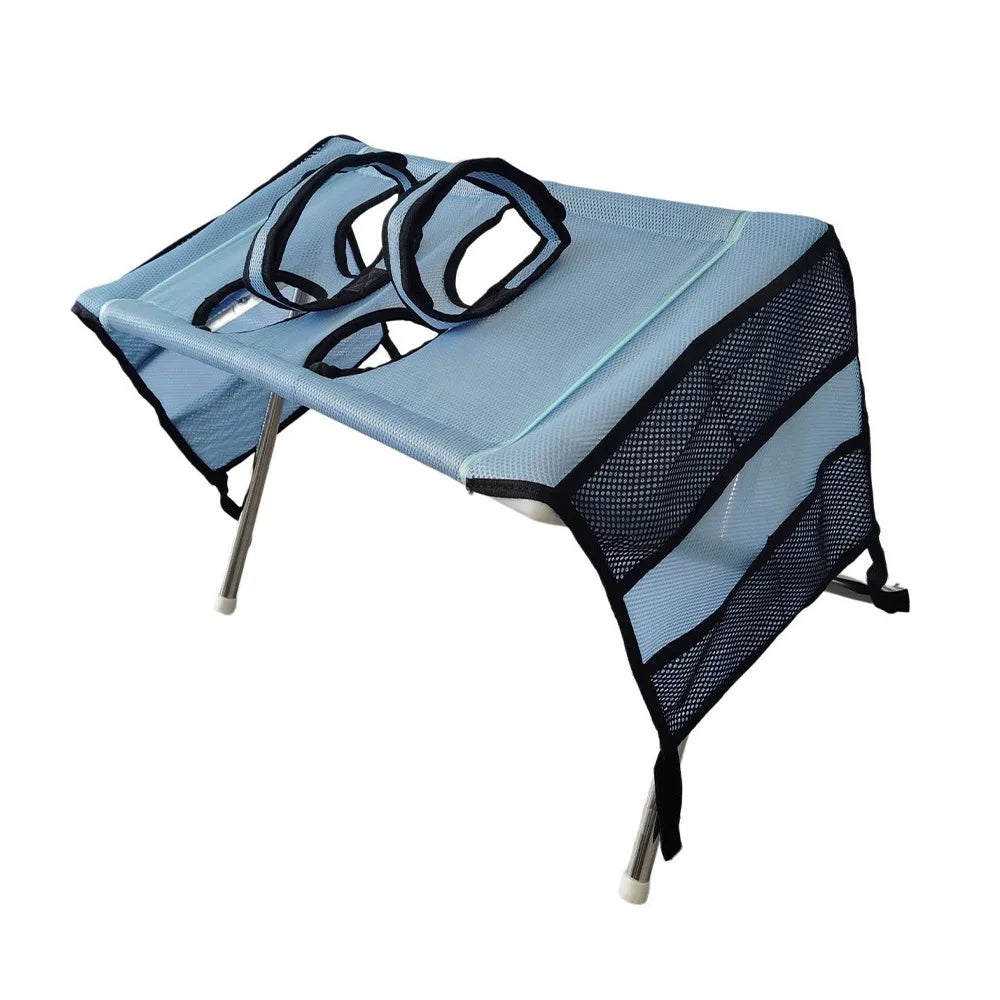 Folding Pet Grooming Hammock Anti-Scratch with Support Frame Pet Washing Station Sturdy Detachable Dog Grooming Table