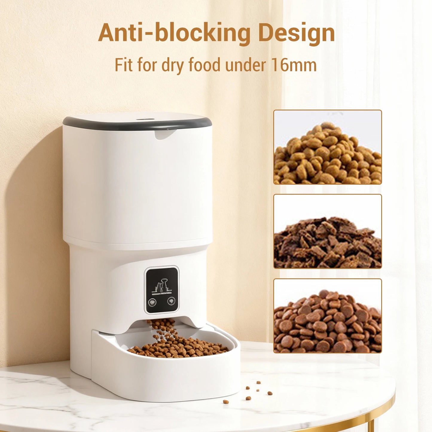 4L Automatic Cat Feeder with Timer Up to 6 Meals Per Day,Portion Control,Button Control for Cats & Small Dogs Pet Products
