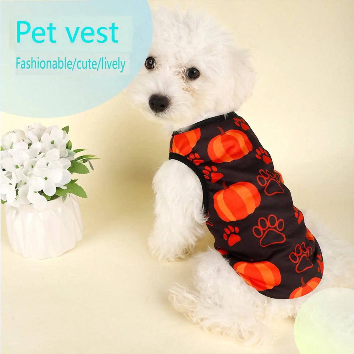 Dog Costume Funny Pumpkin Print Dog Shirt Holiday Apparel For Festival Party Events
