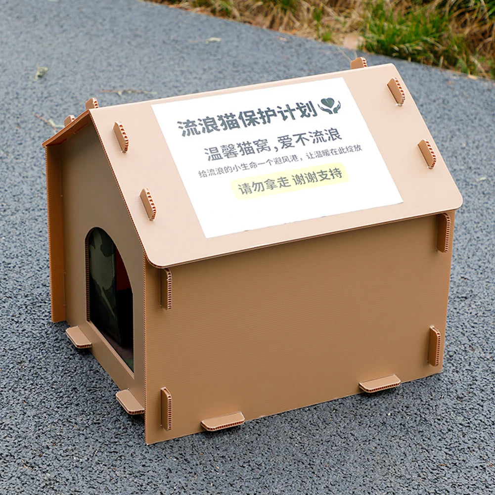 Stray Cats House Outside Cat House Foldable Cat Outdoor House Collapsible Insulated Pet House for Indoor Outdoor Use
