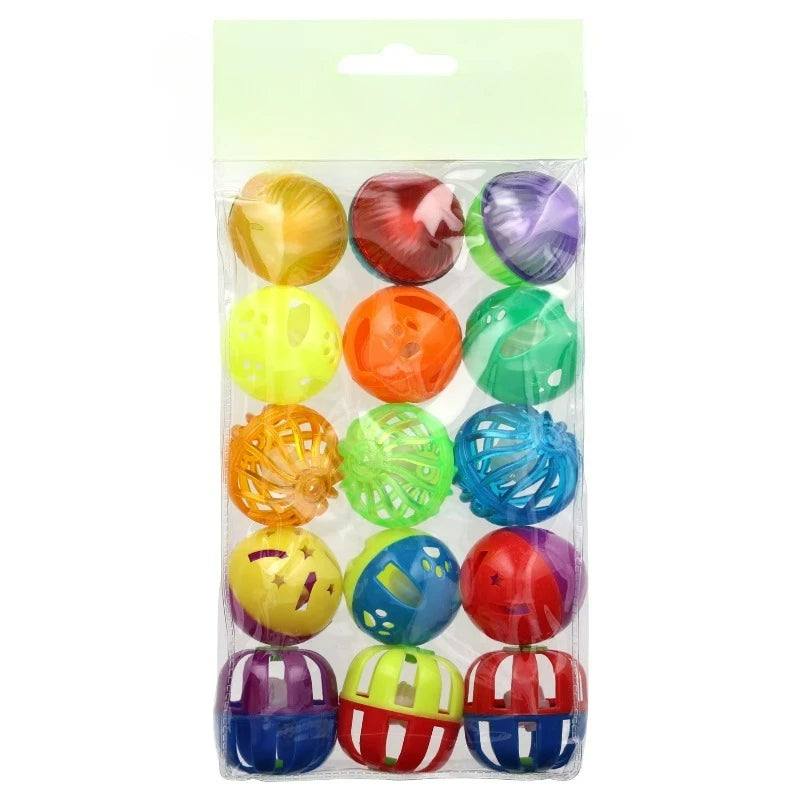 Value Pack Plastic Ball Cat Toys, 15 Count