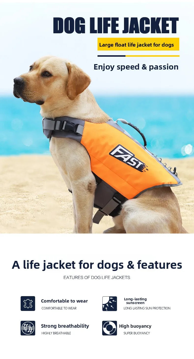 Pet Swimming Life Jacket Safety Vest for Dog in Summer Fashion Adjustable Reflective in Pool or Surfing Drifting Dog Life Vest