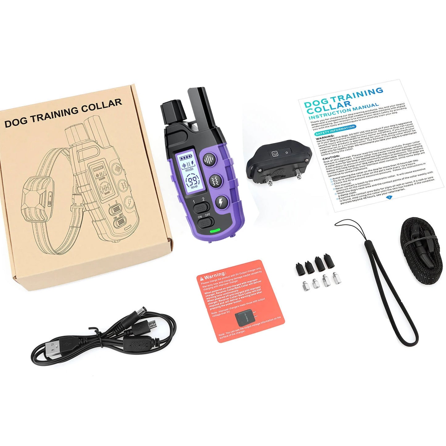 3300Ft Electric Dog Training Collar Remote Control Waterproof Pet BehaviorFor 5-120lbs Puppy With Vibration Shock Beep
