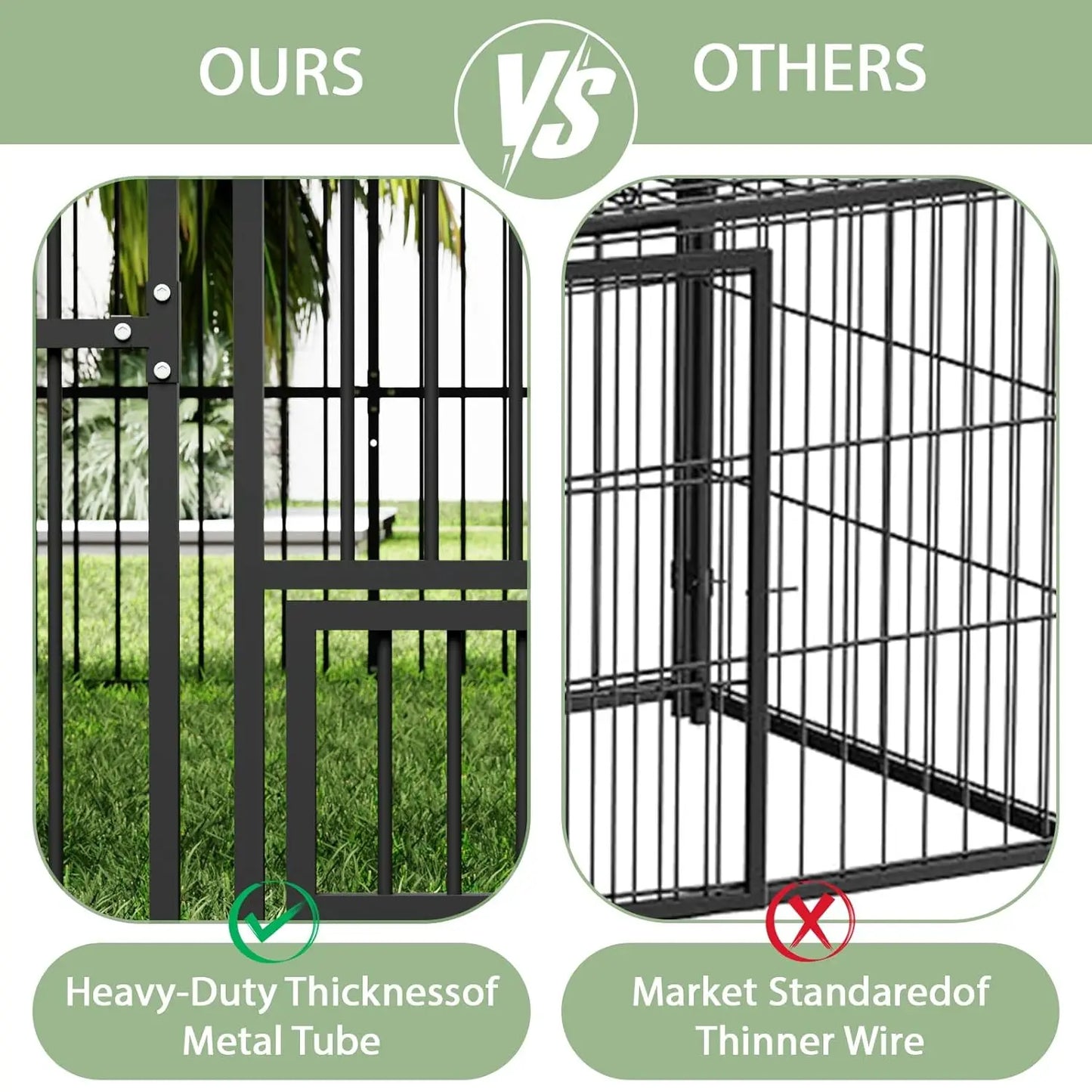 Outdoor Dog Kennel 10x20x6.5 FT, Heavy-Duty Metal Construction with Swivel Door, Fully Enclosed Waterproof Oxford, Customi