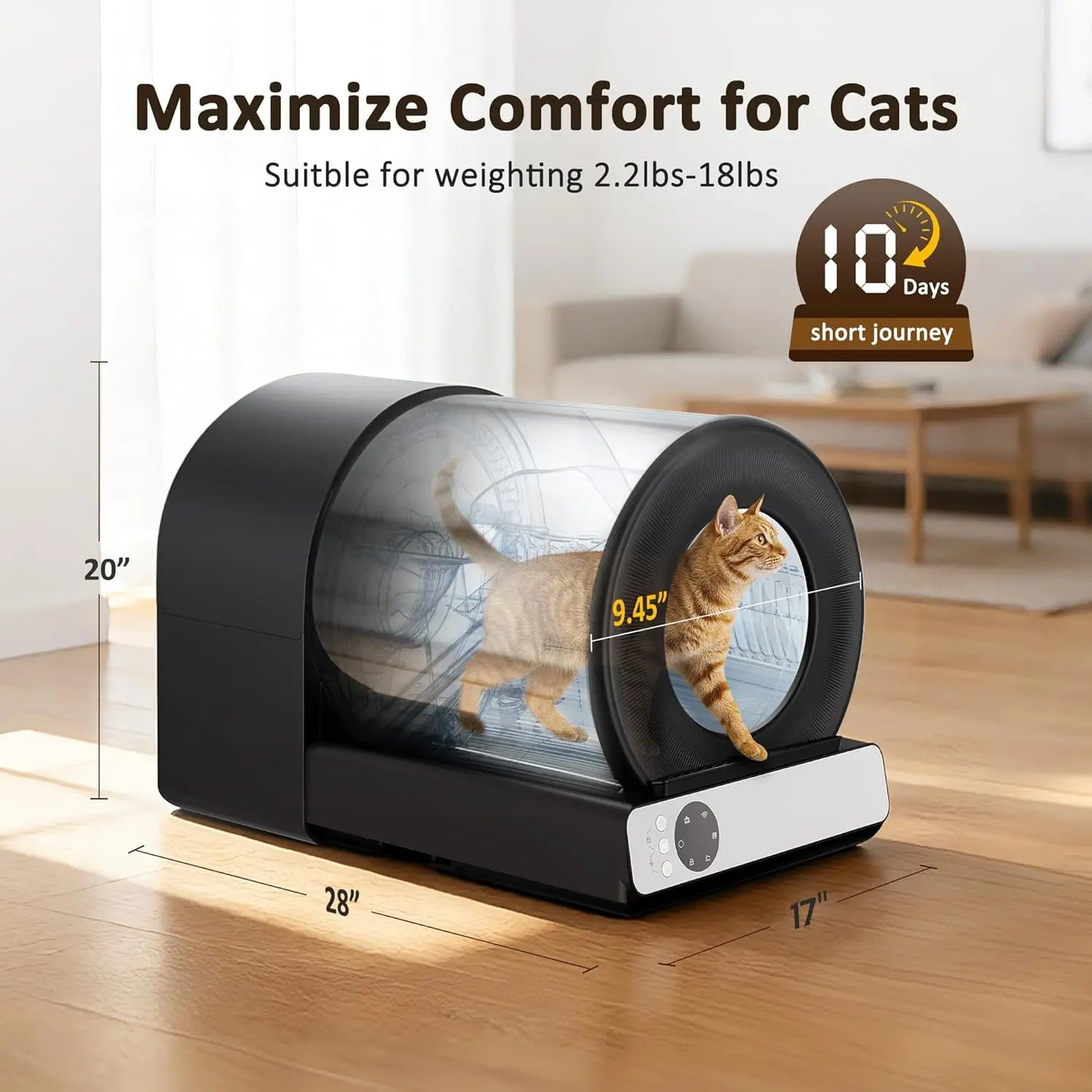 Self Cleaning Automatic Litter Box, Stainless Steel, App Health Monitoring, Odor Control & Safety Sensors for Multi Cat, Custom