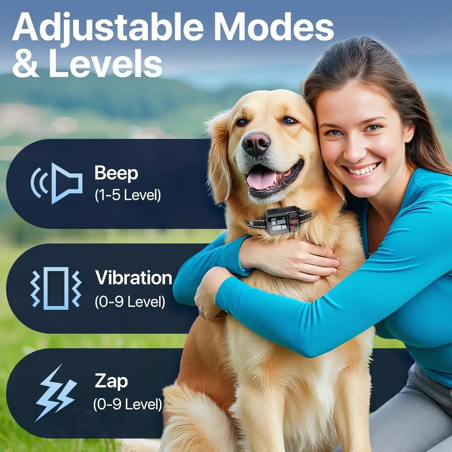 GPS Wireless Dog Collar Fence System,Invisible Electric Fence for Dogs,Adjustable Range 49-6561ft,3 Training Mode,Rechargeable,W