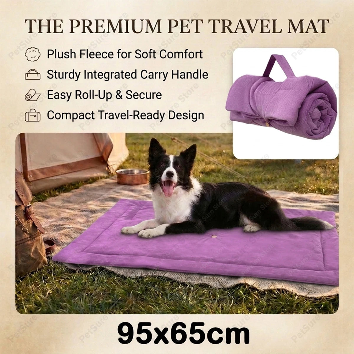 New Pet Dog Picnic Travel Mat Waterproof Foldable Portable Bed Blankets Outdoor Universal All Breeds Dog Lightweight Camping Mat