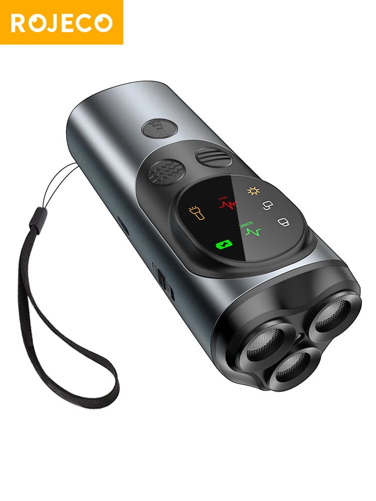 ROJECO Dog Repeller Ultrasonic High Power Dog Anti Barking Training Device Rechargeable Dog Repeller Trainer With LED Flashlight