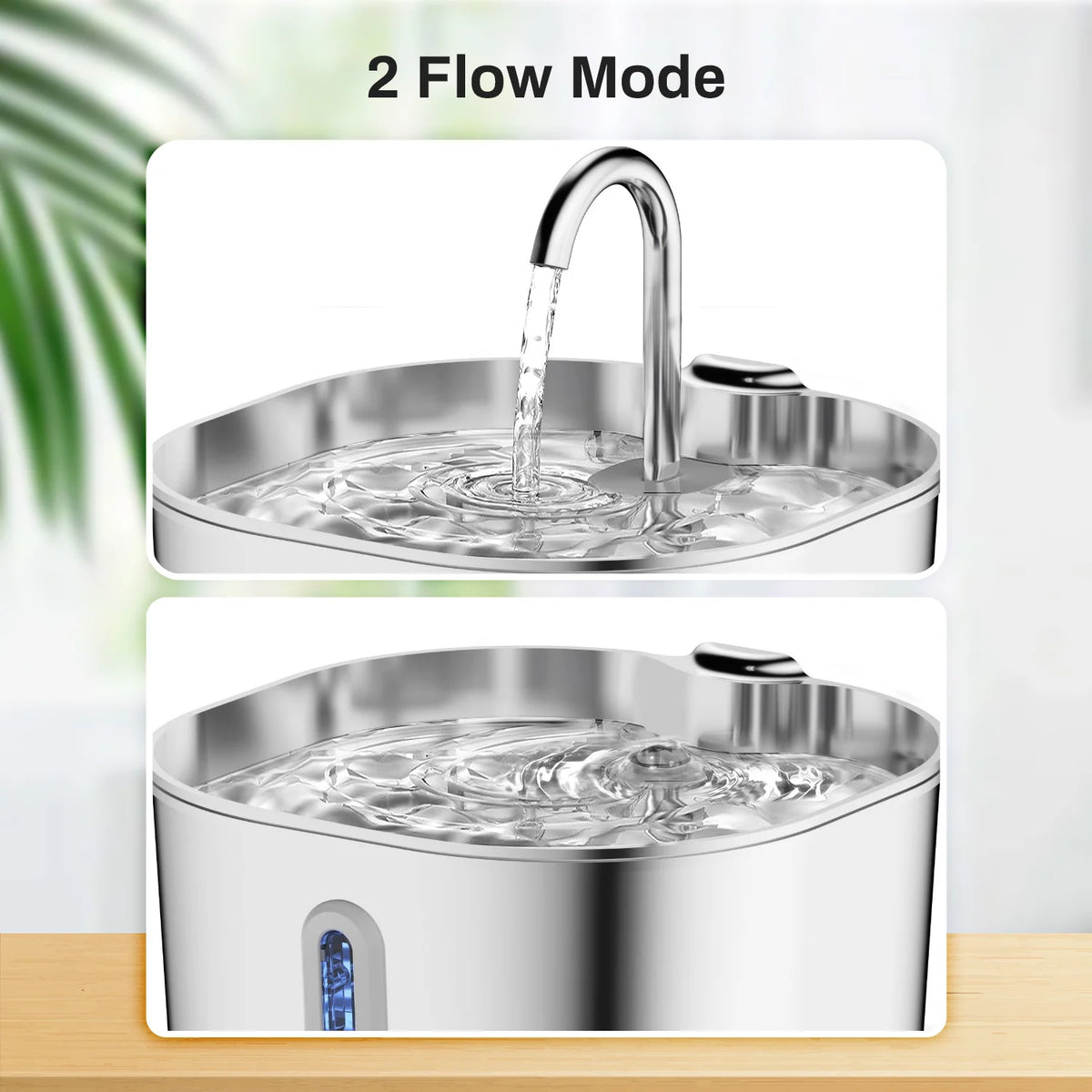 ZYFeeder 2.2L Automatic Water Fountain Stainless Steel Pet Water Feeder Cat/Dog Drink Bowl Water Dispenser Silent With Window