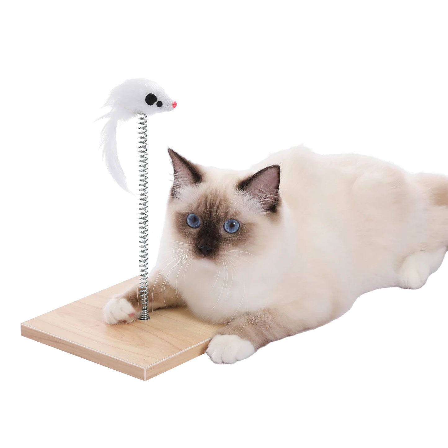 Wood Cat Condo House Bed with Removable Soft Mats Modern Cat Tree Tower with Scratching Pad Cat Scratcher Furniture Kitten Toys