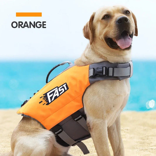 Dog Life Jacket, Adjustable Reflective Safety Vest for Swimming, Surfing, or Pool Use