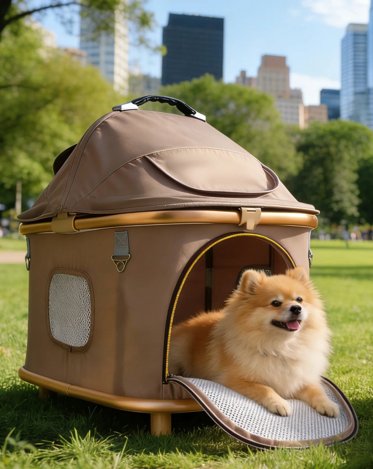 Pet Stroller for Dog & Cat, Pubby Stroller Upload to 55lbs,Dog Basket,Luxury Dog Stroller