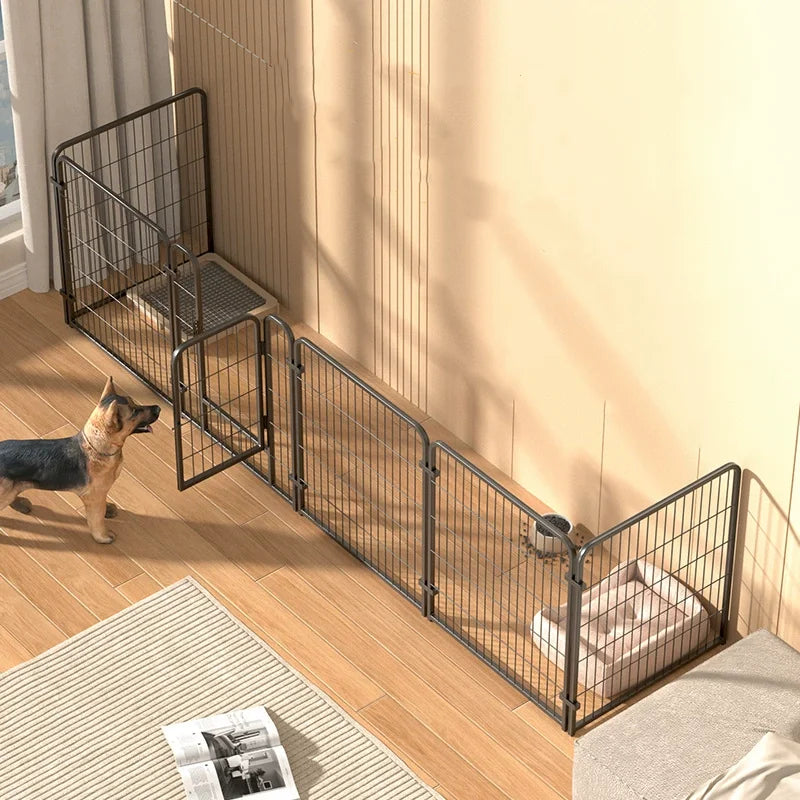 6 Panels Dog Fence Playpen Foldable Puppy Exercise Kennel Teddy Animal Escape Barrier Heavy Duty Cage for Dog Cat Rabbit Pet 60x60cm,70x80cm