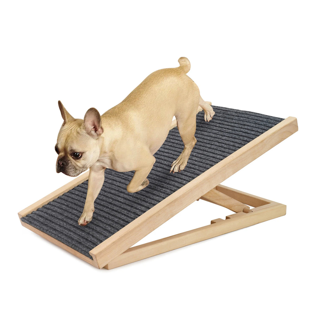 Pet Dog Ladder Wood Dog Ramp Cat Stair Height Adjustable Height Slip Resistance Foldable Pet Climbing Ladder for Car Sofa Bed
