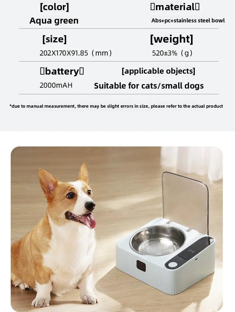 Pet Smart Infrared Sensor Open Lid Cat Bowl Stainless Steel with Lid Dustproof Insect-proof and Moisture-proof Pet Bowl