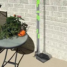 Dog Pooper Scooper Long Handle Stainless Metal Tray and Rake for Medium Small Dogs Heavy Duty Pet Supplies