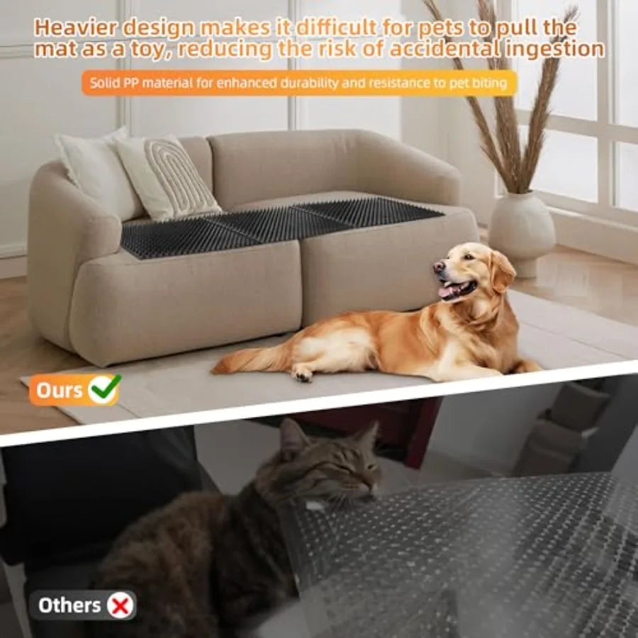 Pack Scat Mats for Dogs Heavy Duty Solid PP Pet Deterrent Mats to Keep Dogs Off Couch and Furniture Durable for Indoor and Outd