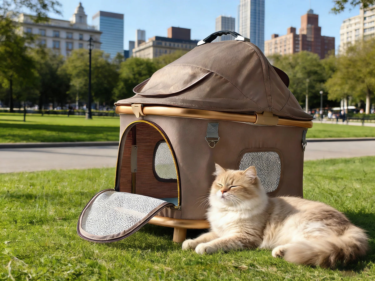 Pet Stroller for Dog & Cat, Pubby Stroller Upload to 55lbs,Dog Basket,Luxury Dog Stroller