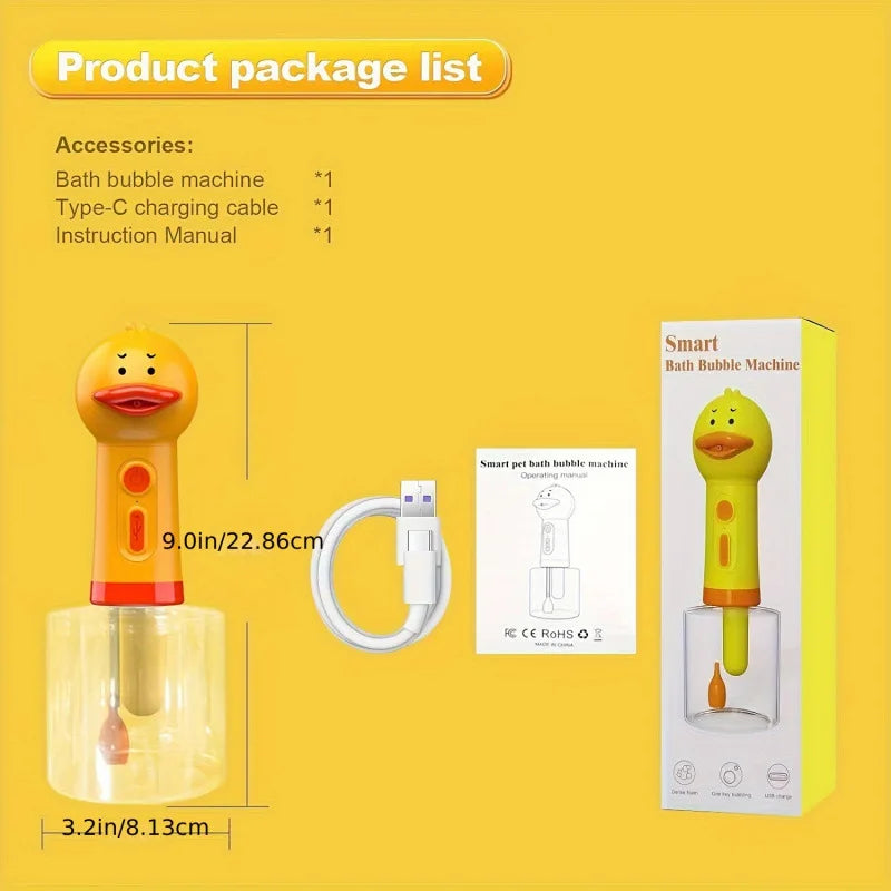 POKPAW Dog Bath Foam Machine IPX7 Waterproof Automatic Pet Bubble Sprayer Type-C Rechargeable 400ml Cleaning Tool for Pets