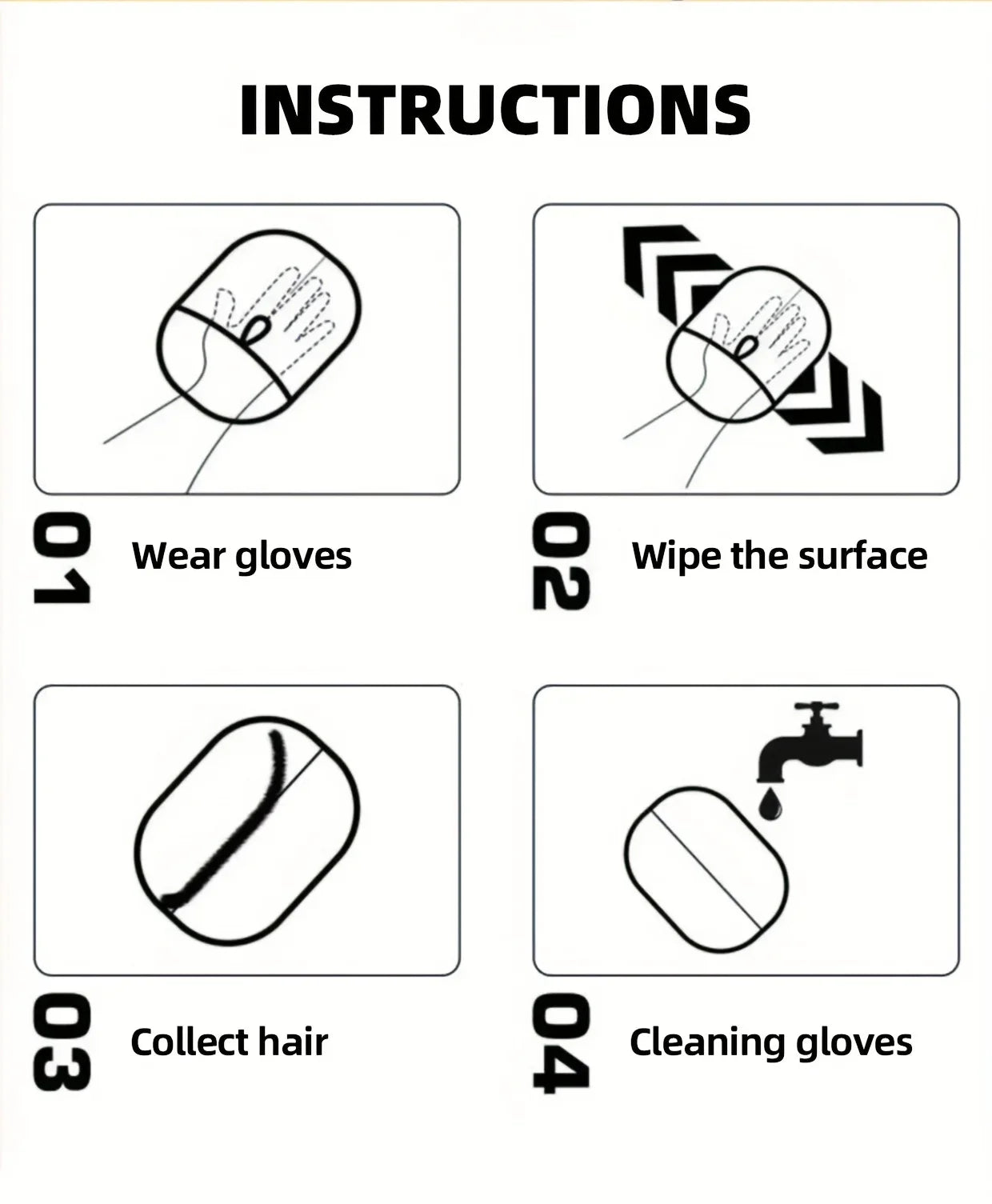 2-Piece Pet Hair Removal Gloves – Double-Sided Cat Brushes, Anti-Shedding Grooming Gloves, Hair Control Care Tools
