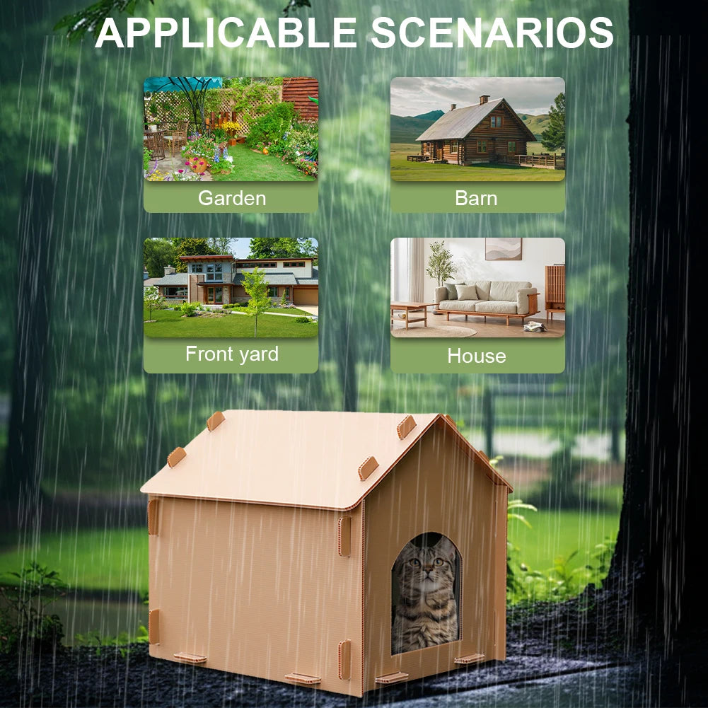 Stray Cats House Outside Cat House Foldable Cat Outdoor House Collapsible Insulated Pet House for Indoor Outdoor Use