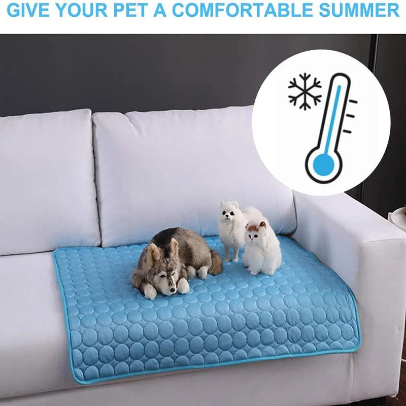 Summer Pet Ice Silk Cooling Mat Heat Dissipation Sleeping Pad Durable Cool Blanket Nest Bed Cushion For Small Medium Large Dogs