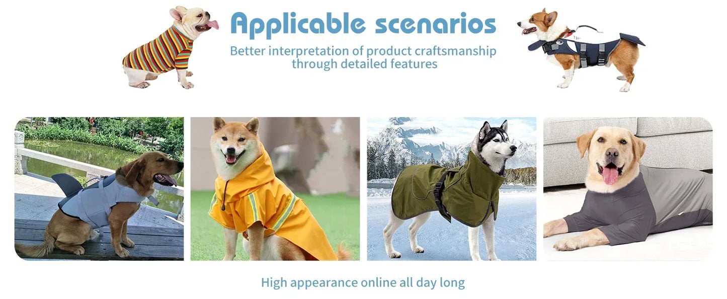 Pet Swimming Life Jacket Safety Vest for Dog in Summer Fashion Adjustable Reflective in Pool or Surfing Drifting Dog Life Vest