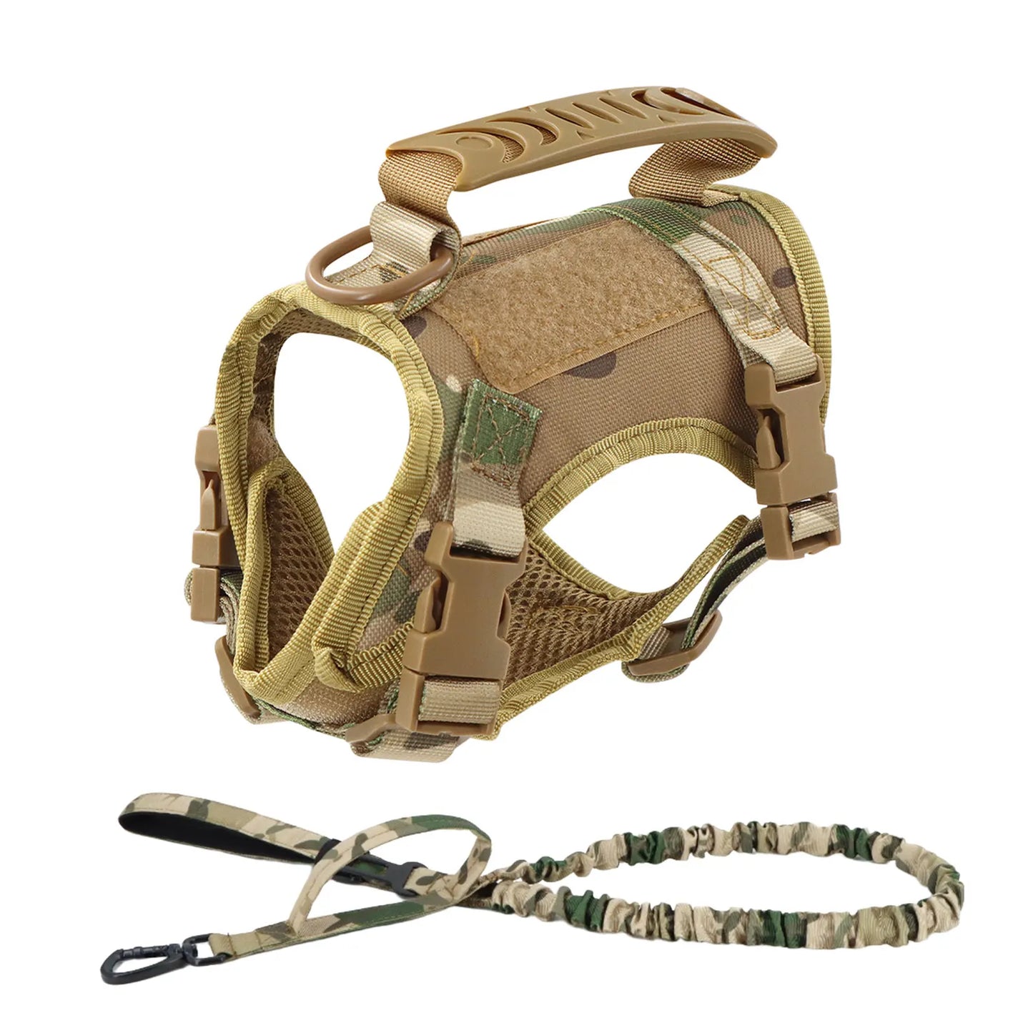 Tactical Cat Harness with Leash Set Puppy Walking Escape Proof Adjustable Pet Vest withControl Handle For Large Cats Small Dogs