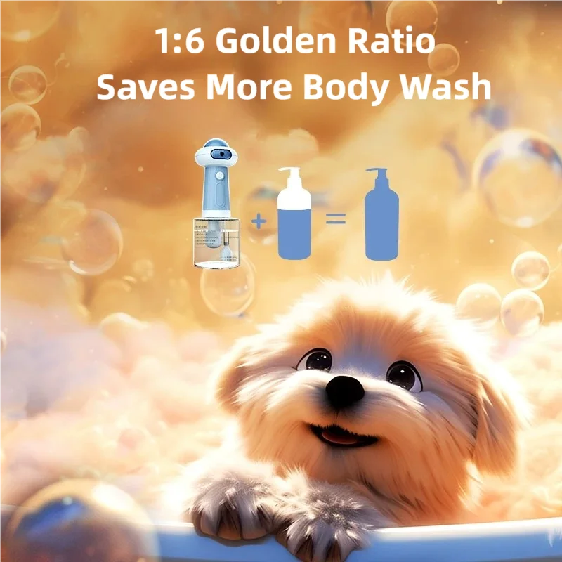 Pet Shampoo Foaming Machine, Foam Dispenser for Dogs and Cats, USB Rechargeable Automatic Foaming Machine