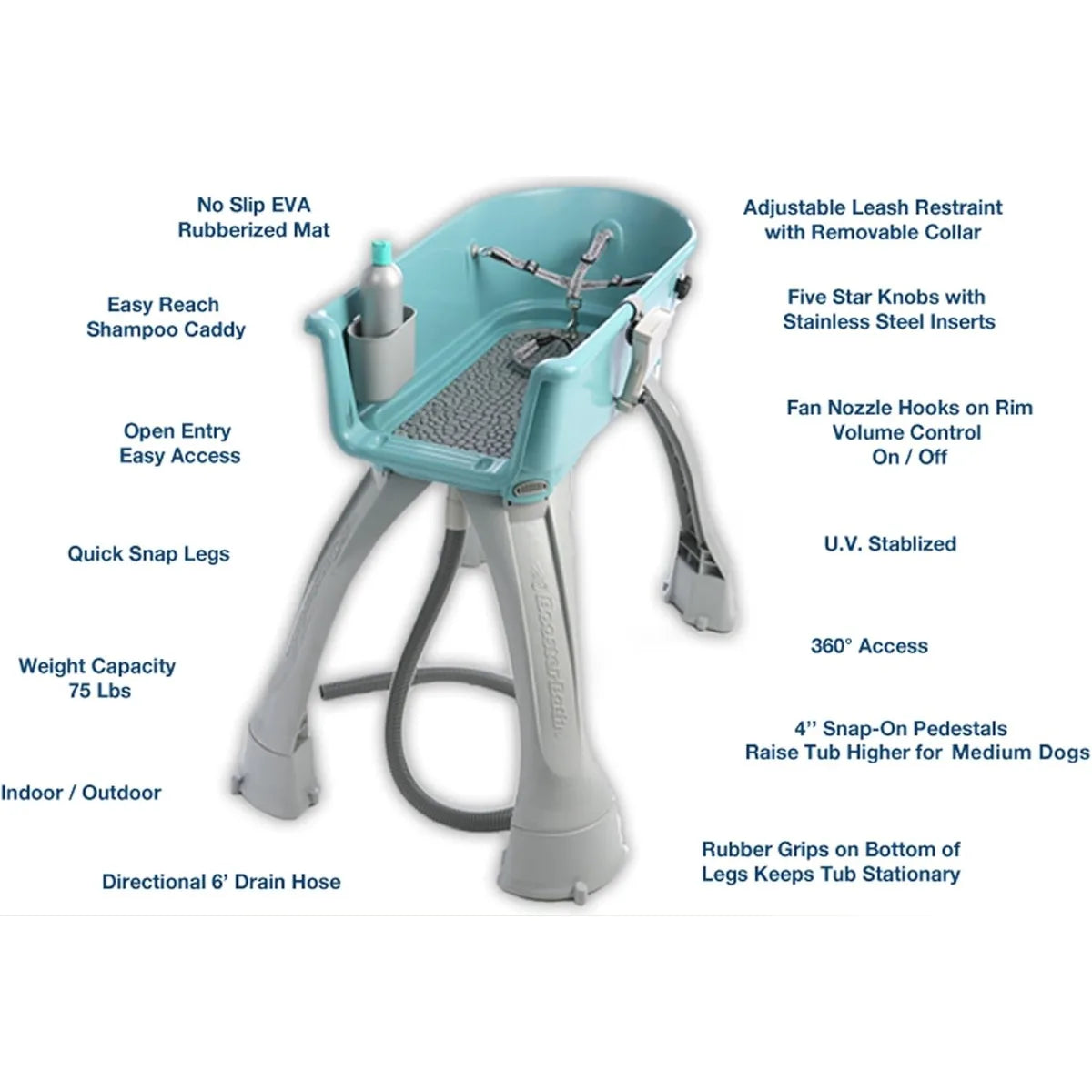 Medium Elevated Pet Bathing Station, Adjustable Height Dog Wash Tub for Easy Grooming