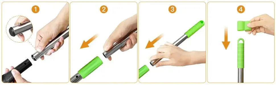 Dog Pooper Scooper Long Handle Stainless Metal Tray and Rake for Medium Small Dogs Heavy Duty Pet Supplies