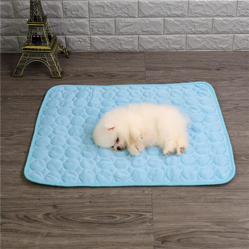 Summer Pet Ice Silk Cooling Mat Heat Dissipation Sleeping Pad Durable Cool Blanket Nest Bed Cushion For Small Medium Large Dogs