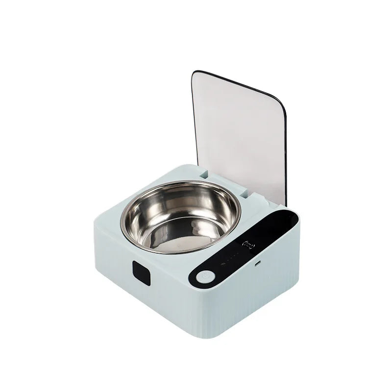 Pet Smart Infrared Sensor Open Lid Cat Bowl Stainless Steel with Lid Dustproof Insect-proof and Moisture-proof Pet Bowl