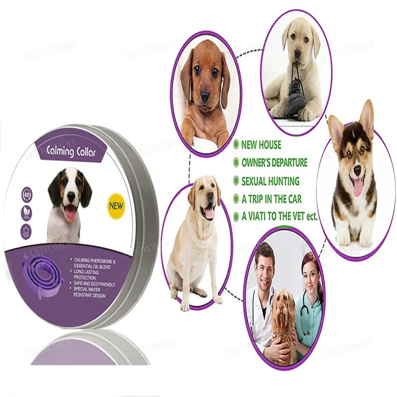 New Release Dog Calming Pheromone Collar cat Relieve Anxiety Adjustable Comfortable Collar For Puppy Kitten Large Dog Accessorie