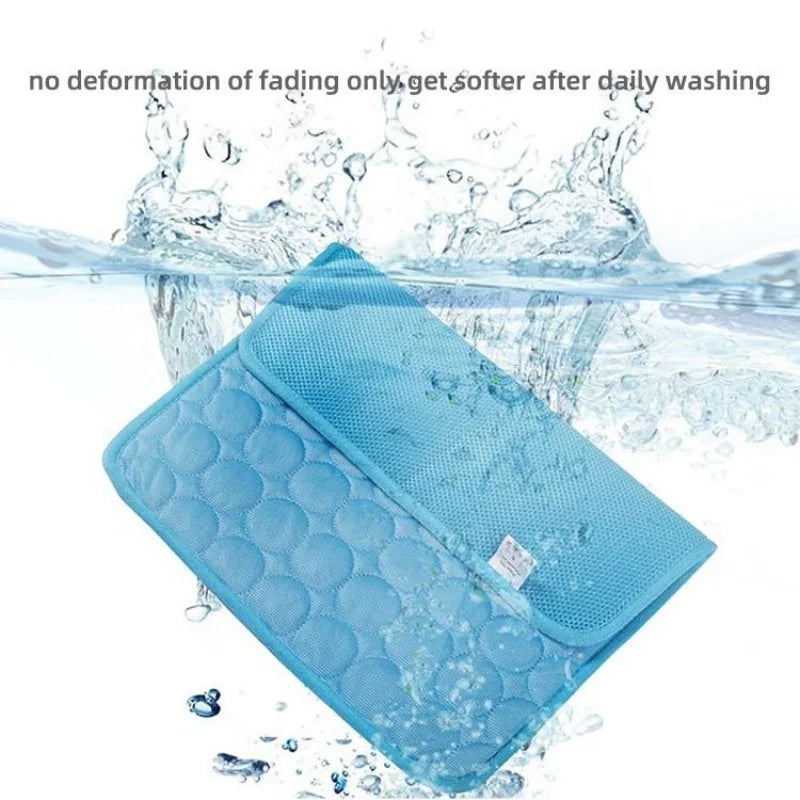Summer Pet Ice Silk Cooling Mat Heat Dissipation Sleeping Pad Durable Cool Blanket Nest Bed Cushion For Small Medium Large Dogs