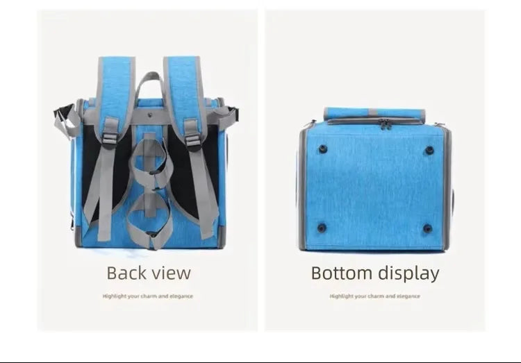 Dog or Cat Bike Basket Expandable Foldable Soft Sided Pet Carrier Backpack with 4 Open Doors, Foldable Dog Cat Bike Carrier