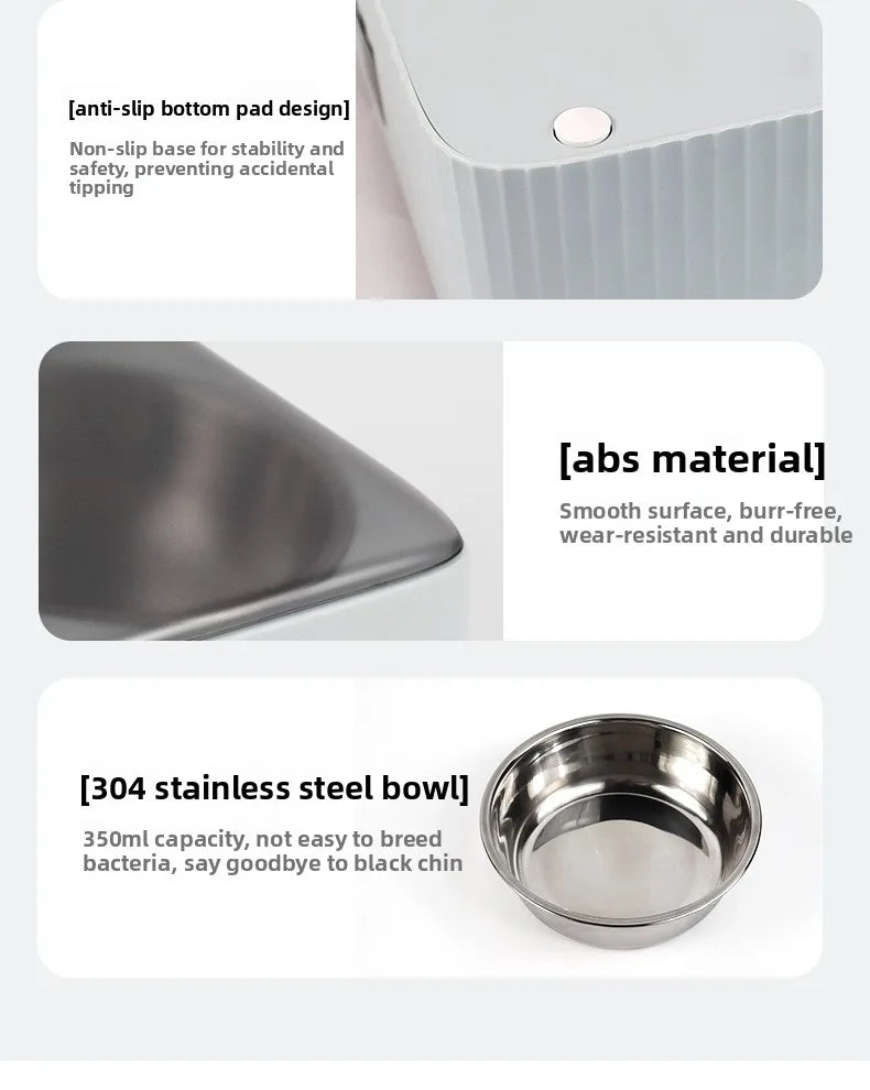 Pet Smart Infrared Sensor Open Lid Cat Bowl Stainless Steel with Lid Dustproof Insect-proof and Moisture-proof Pet Bowl